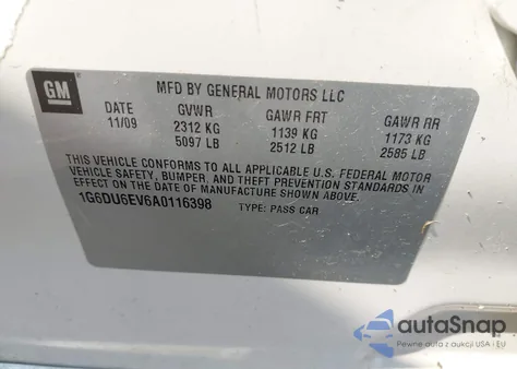 2010 Cadillac Sts Luxury Package from USA, damaged, VIN 1G6DU6EV6A0116398